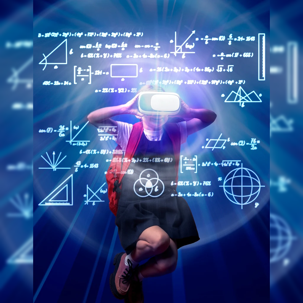 Full Shot Kid Wearing Vr Glasses Full